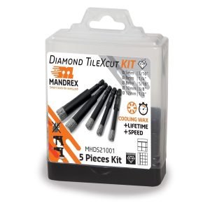 Mandrex TileXcut Diamond Hole Saw Kit 5 Piece